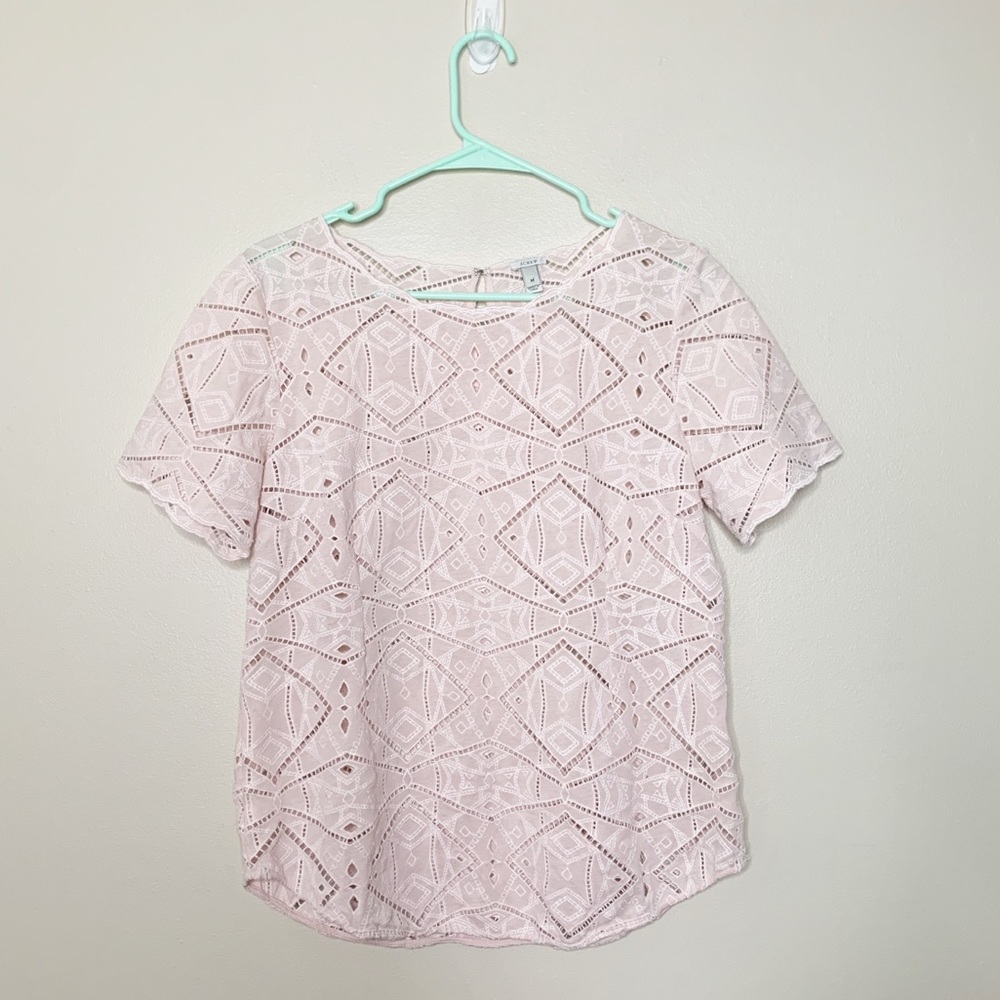 J crew pink cut out top